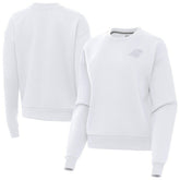 Carolina Panthers Antigua Women's Victory Crew Pullover Sweatshirt White - NFL