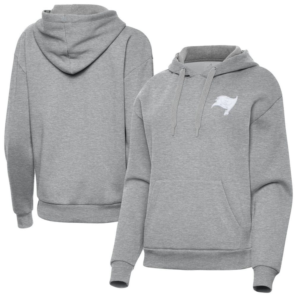 Tampa Bay Buccaneers Antigua Women's Victory Pullover Hoodie Heather Gray - NFL