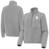 Minnesota Vikings Antigua Women's Figure Half-Zip Sweatshirt Gray - NFL