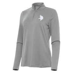 Minnesota Vikings Antigua Women's Reprocess Quarter-Zip Top Gray - NFL