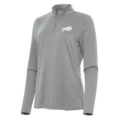 Buffalo Bills Antigua Women's Reprocess Quarter-Zip Top Gray - NFL