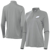 Philadelphia Eagles Antigua Women's Reprocess Quarter-Zip Top Gray - NFL