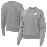 Detroit Lions Antigua Women's Victory Crew Pullover Sweatshirt Heather Gray - NFL