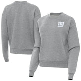 New York Giants Antigua Women's Victory Crew Pullover Sweatshirt Heather Gray - NFL