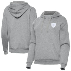 Las Vegas Raiders Antigua Women's Victory Pullover Hoodie Heather Gray - NFL