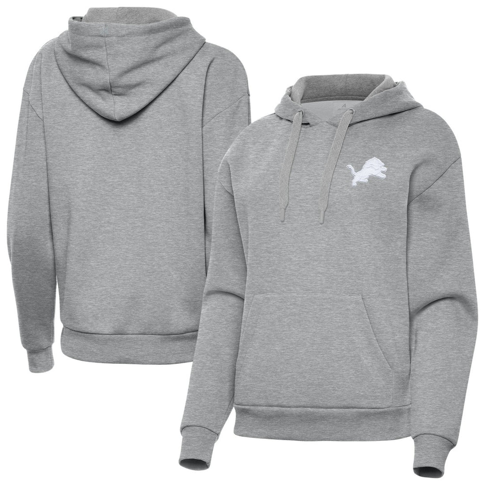 Detroit Lions Antigua Women's Victory Pullover Hoodie Heather Gray - NFL