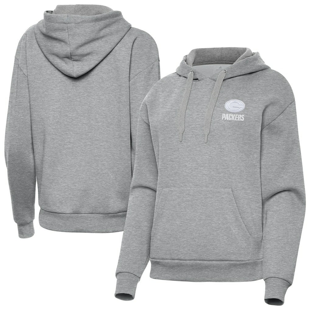 Green Bay Packers Antigua Women's Victory Pullover Hoodie Heather Gray - NFL