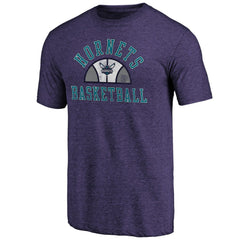NBA - Charlotte Hornets Purple Half Classic Tri-Blend T-Shirt