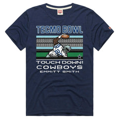 Emmitt Smith Dallas Cowboys Homage Unisex Tecmo Bowl Retired Player Graphic Tri-Blend T-Shirt Navy - NFL