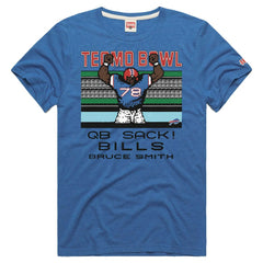 Bruce Smith Buffalo Bills Homage Unisex Tecmo Bowl Retired Player Graphic Tri-Blend T-Shirt Royal - NFL