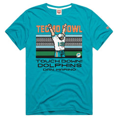 Dan Marino Miami Dolphins Homage Unisex Tecmo Bowl Retired Player Graphic Tri-Blend T-Shirt Aqua - NFL