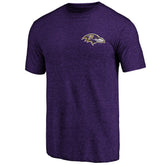 Baltimore Ravens Purple Left Chest Distressed Tri-Blend T-Shirt - NFL