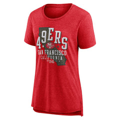 San Francisco 49ers Women's Vintage Graphic Tri-Blend Scoop Neck T-Shirt Scarlet - Nike