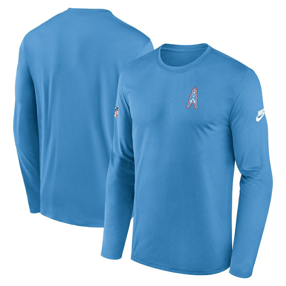 Tennessee Titans Legend Oilers Throwback Dri-FIT Long Sleeve T-Shirt Navy - Nike