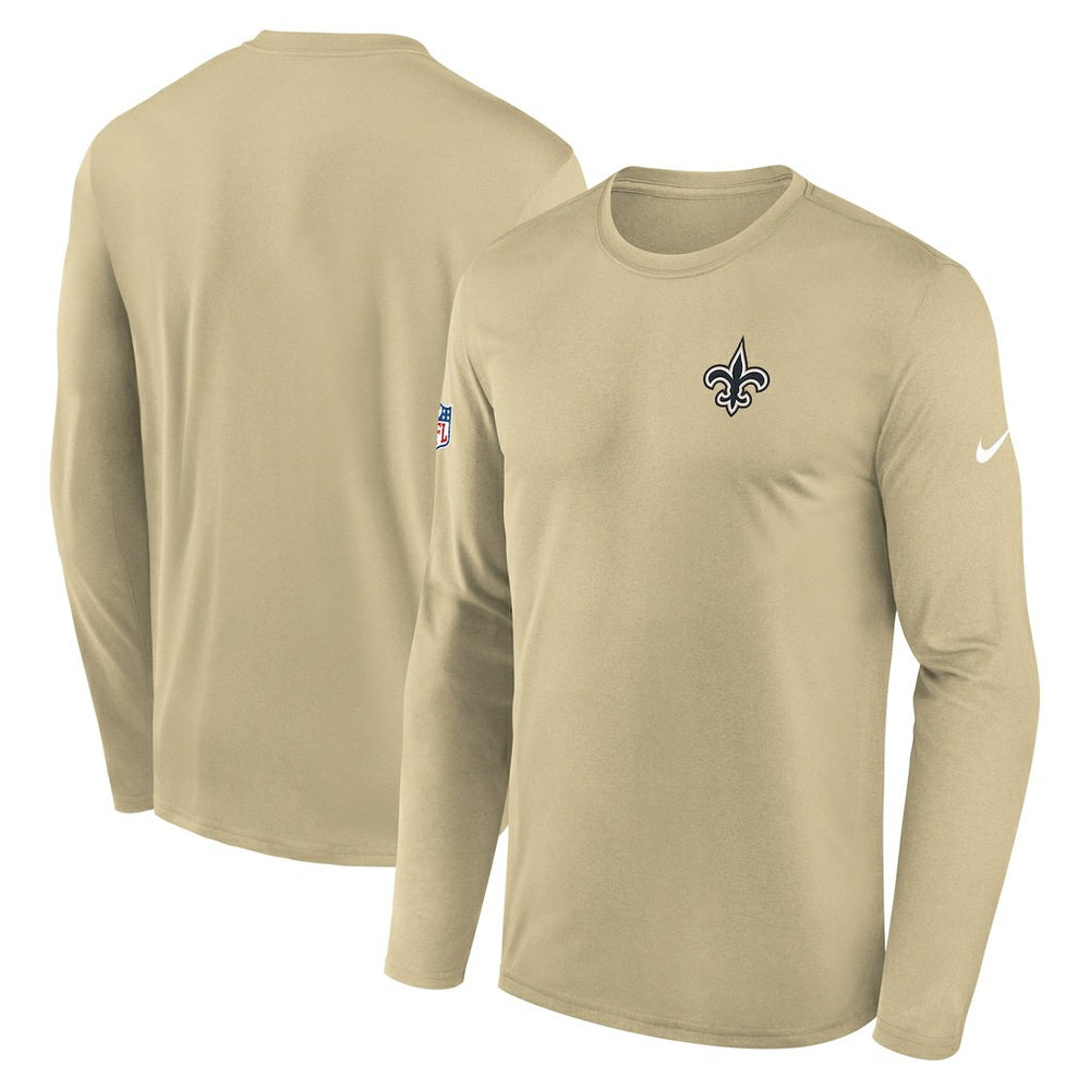New Orleans Saints Legend Small Logo Dri-FIT Long Sleeve T-Shirt Gold - Nike