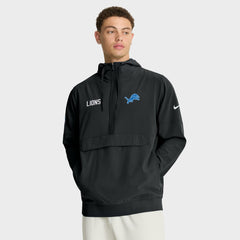 Detroit Lions Sideline Alt Pack Anorak Half-Zip Hoodie Jacket Black - Nike
