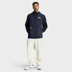 Denver Broncos Sideline Anorak Half-Zip Hoodie Jacket Navy - Nike