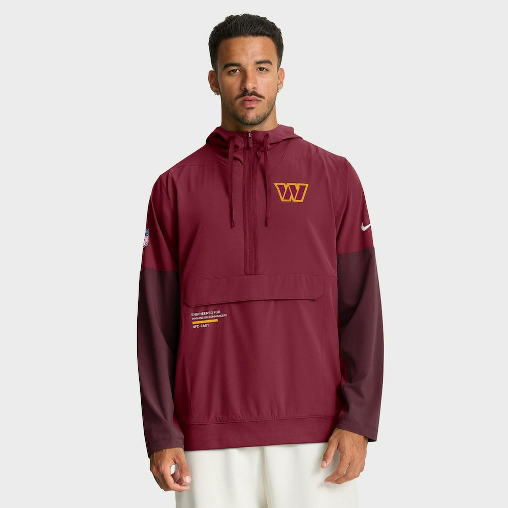 Washington Commanders Sideline Anorak Half-Zip Hoodie Jacket Burgundy - Nike