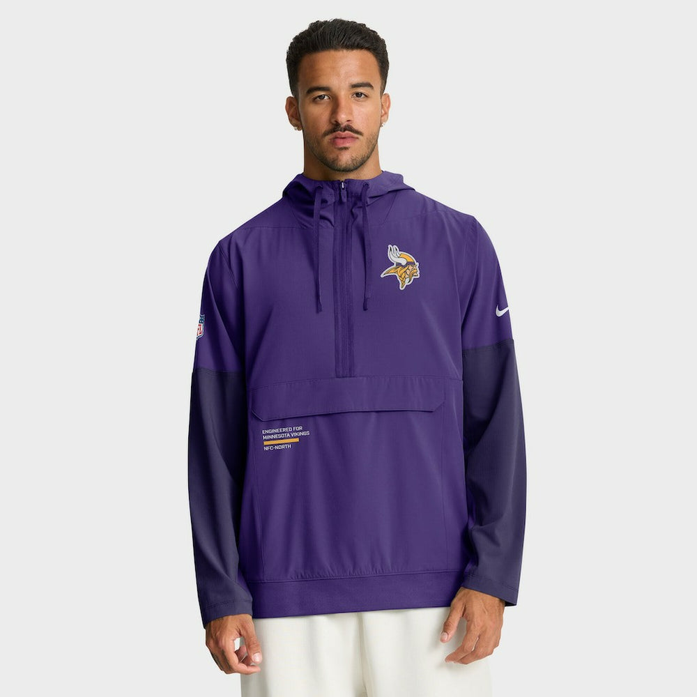 Minnesota Vikings Sideline Anorak Half-Zip Hoodie Jacket Purple - Nike
