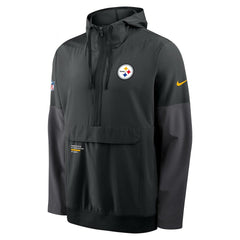 Pittsburgh Steelers Sideline Anorak Half-Zip Hoodie Jacket Black - Nike