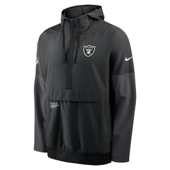 Las Vegas Raiders Sideline Anorak Half-Zip Hoodie Jacket Black - Nike