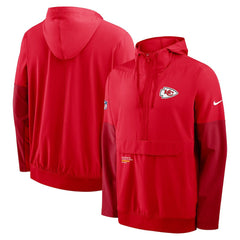 Kansas City Chiefs Sideline Anorak Half-Zip Hoodie Jacket Red - Nike