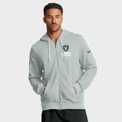Las Vegas Raiders Sideline Standard Issue Utility Player Dri-FIT Full-Zip Hoodie Silver - Nike