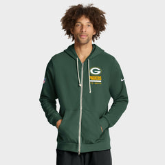 Green Bay Packers Sideline Standard Issue Utility Player Dri-FIT Full-Zip Hoodie Green - Nike