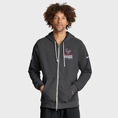 Houston Texans Sideline Standard Issue Utility Player Dri-FIT Full-Zip Hoodie Anthracite - Nike