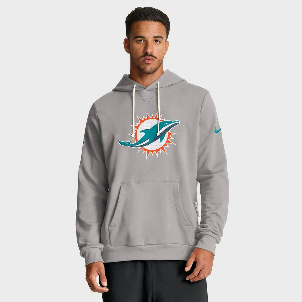 Miami Dolphins Sideline Standard Issue Initial Home Dri-FIT Hoodie Charcoal - Nike