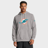 Miami Dolphins Sideline Standard Issue Initial Home Dri-FIT Hoodie Charcoal - Nike