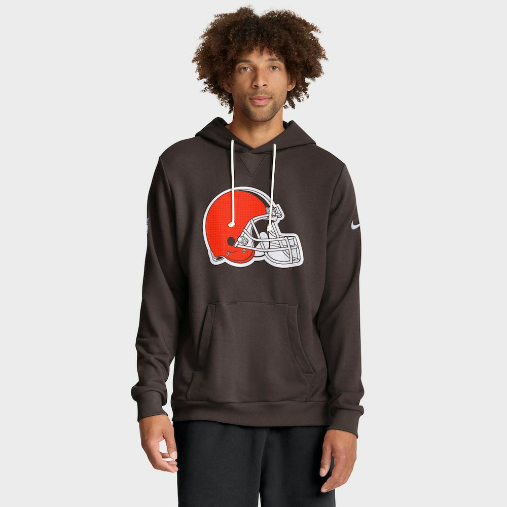 Cleveland Browns Sideline Standard Issue Initial Home Dri-FIT Hoodie Brown - Nike