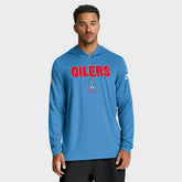 Tennessee Titans Sideline Oilers Throwback Dri-FIT Long Sleeve Hoodie T-Shirt Light Blue - Nike