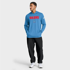 Tennessee Titans Sideline Oilers Throwback Dri-FIT Long Sleeve Hoodie T-Shirt Light Blue - Nike
