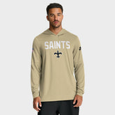 New Orleans Saints Sideline Pass Accuracy Dri-FIT Long Sleeve Hoodie T-Shirt Gold - Nike