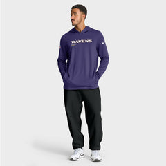 Baltimore Ravens Sideline Pure Fury Performance Long Sleeve Hoodie T-Shirt Purple - Nike