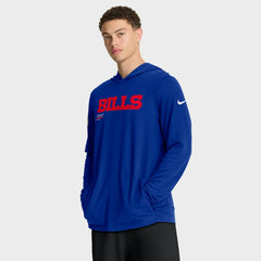 Buffalo Bills Sideline Pure Fury Performance Long Sleeve Hoodie T-Shirt Royal - Nike