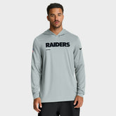 Las Vegas Raiders Sideline Pure Fury Performance Long Sleeve Hoodie T-Shirt Silver - Nike