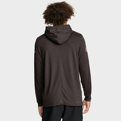 Cleveland Browns Sideline Pure Fury Performance Long Sleeve Hoodie T-Shirt Brown - Nike