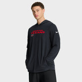 Houston Texans Sideline Pure Fury Performance Long Sleeve Hoodie T-Shirt Navy - Nike