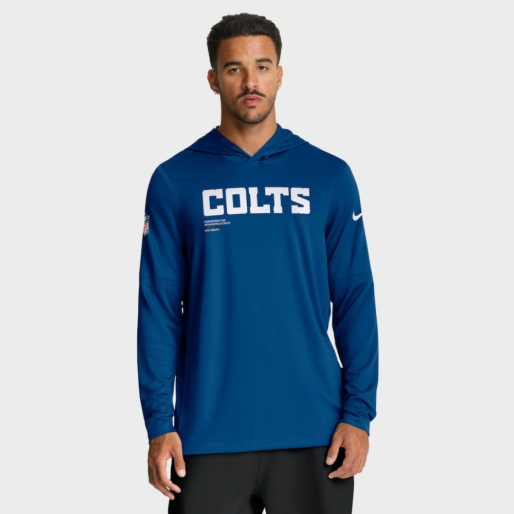Indianapolis Colts Sideline Pure Fury Performance Long Sleeve Hoodie T-Shirt Royal - Nike