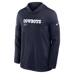 Dallas Cowboys Sideline Pure Fury Performance Long Sleeve Hoodie T-Shirt Navy - Nike