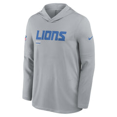 Detroit Lions Sideline Pure Fury Performance Long Sleeve Hoodie T-Shirt Gray - Nike