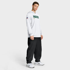 Green Bay Packers Sideline Pure Fury Performance Long Sleeve Hoodie T-Shirt White - Nike