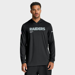 Las Vegas Raiders Sideline Pure Fury Performance Long Sleeve Hoodie T-Shirt Black - Nike
