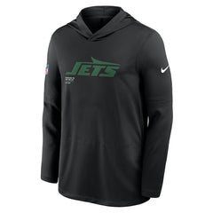 New York Jets Sideline Pure Fury Performance Long Sleeve Hoodie T-Shirt Black - Nike