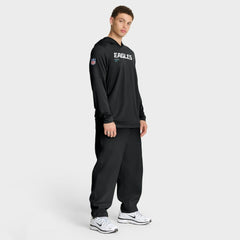 Philadelphia Eagles Sideline Pure Fury Performance Long Sleeve Hoodie T-Shirt Black - Nike