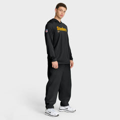 Pittsburgh Steelers Sideline Pure Fury Performance Long Sleeve Hoodie T-Shirt Black - Nike
