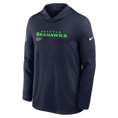 Seattle Seahawks Sideline Pure Fury Performance Long Sleeve Hoodie T-Shirt College Navy - Nike