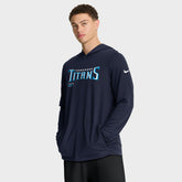 Tennessee Titans Sideline Pure Fury Performance Long Sleeve Hoodie T-Shirt Navy - Nike